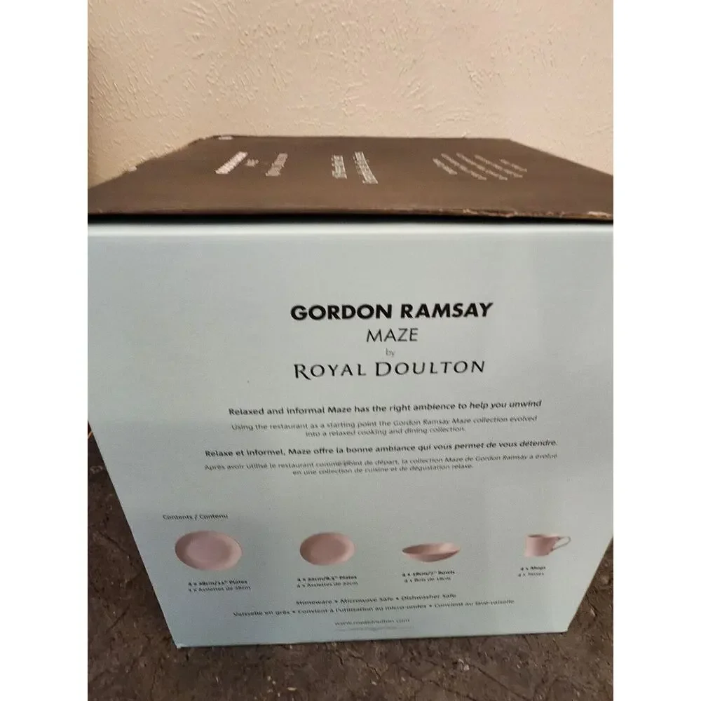 Royal Doulton Gordon‎ Ramsay MAZE Grey 16 Pieces Set Service for 4